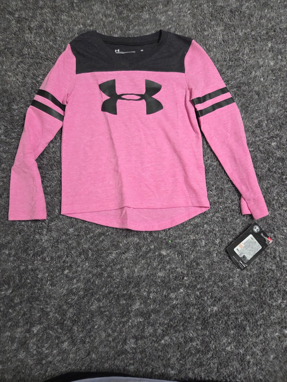 Under Armour Girls' Pink Long Sleeve Logo Top